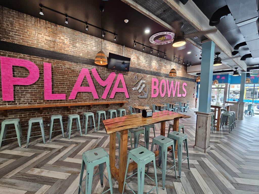 Interior of Playa Bowls at 535 Broadway in Bayonne