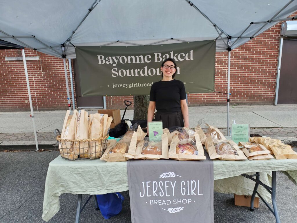 Jersey Girl Bread Shop stand at the Bayonne farmer's market