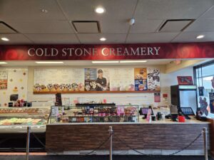 Cold Stone Creamery ordering counter.